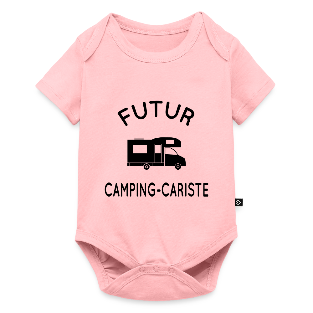 Body Bébé bio manches courtes - Futur camping-cariste - rose