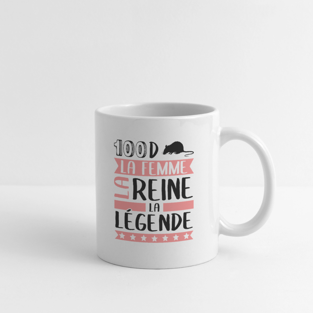 Mug blanc Sandra rébus – La femme, la reine, la légende - blanc