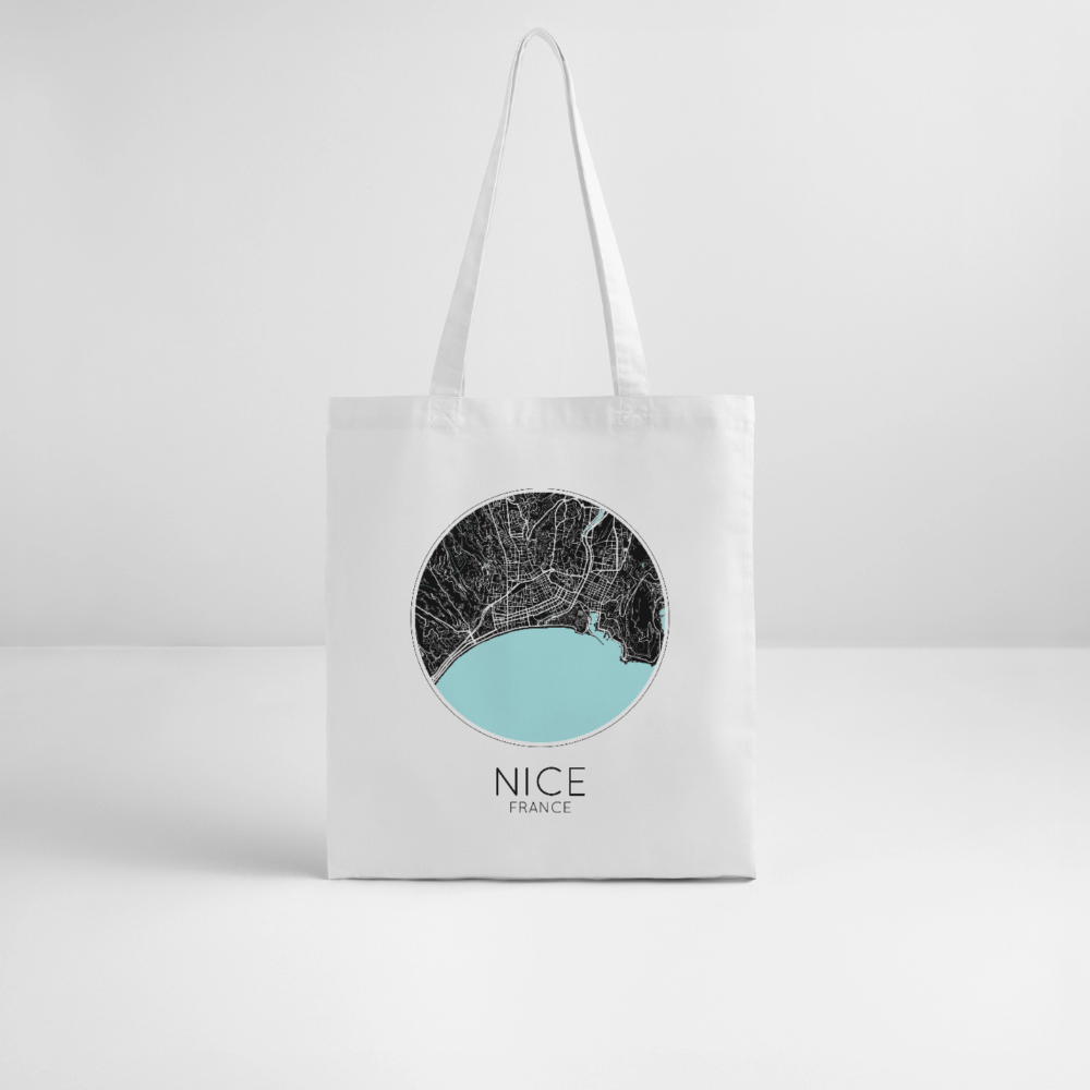 Tote Bag Nice Bio Coloris Clair – Plan de Nice - blanc