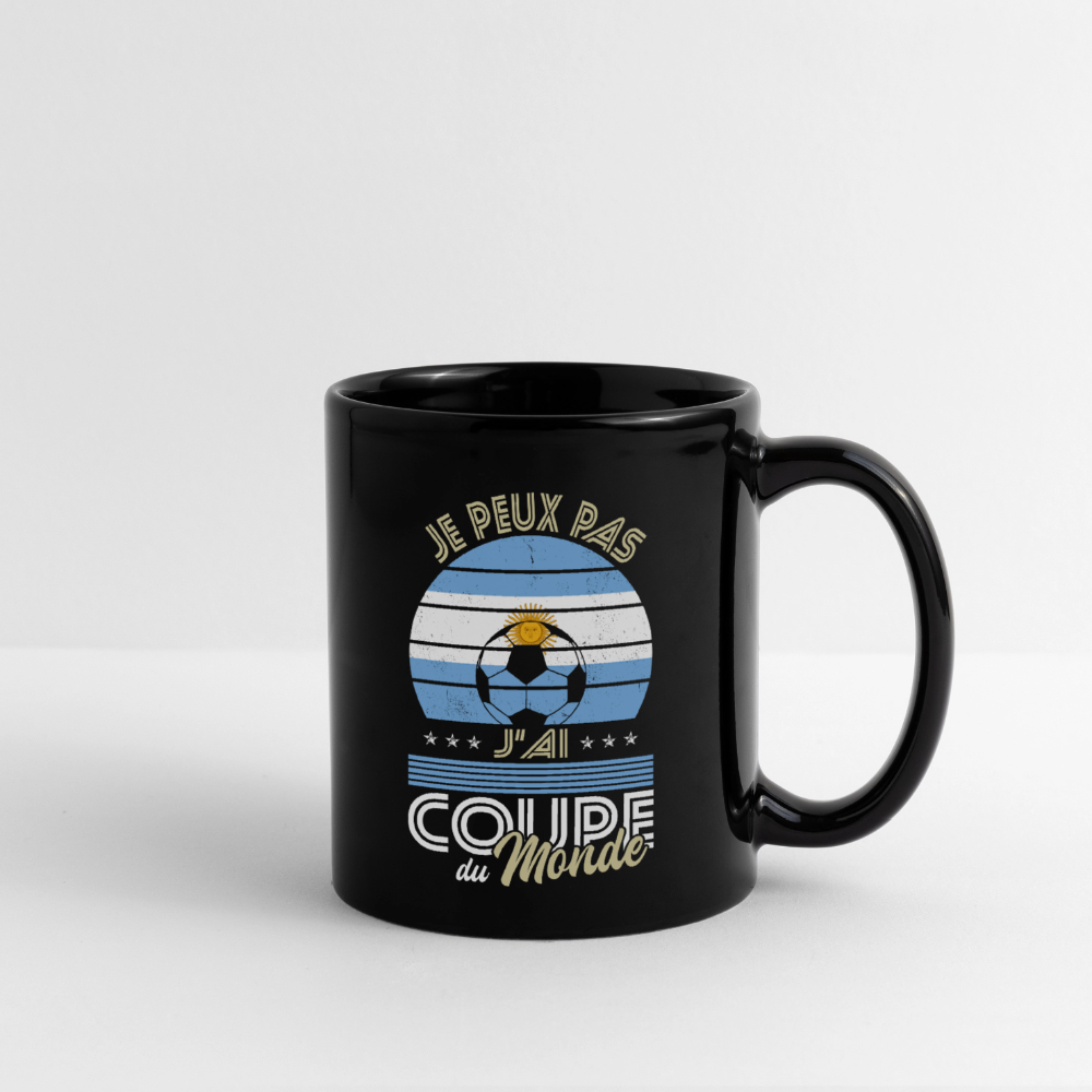 Mug uni - Je peux pas j'ai Coupe du Monde - Argentine - noir