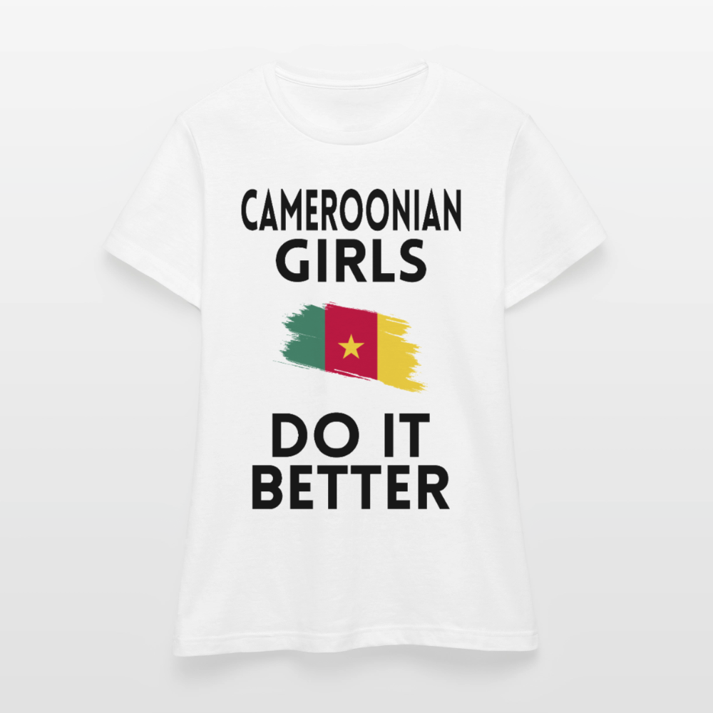 T-shirt femme coloris clair - Cameroonian Girls Do It Better - blanc