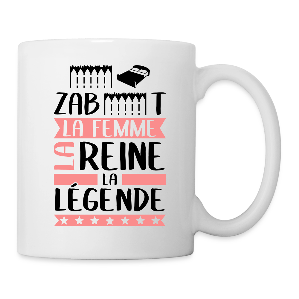 Mug blanc Elisabeth rébus – La femme, la reine, la légende - blanc