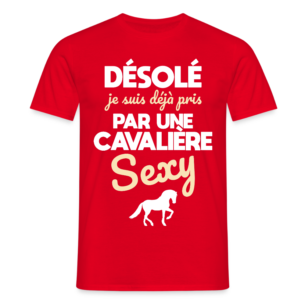 T-shirt Homme - Je suis déjà pris par une cavalière sexy - rouge