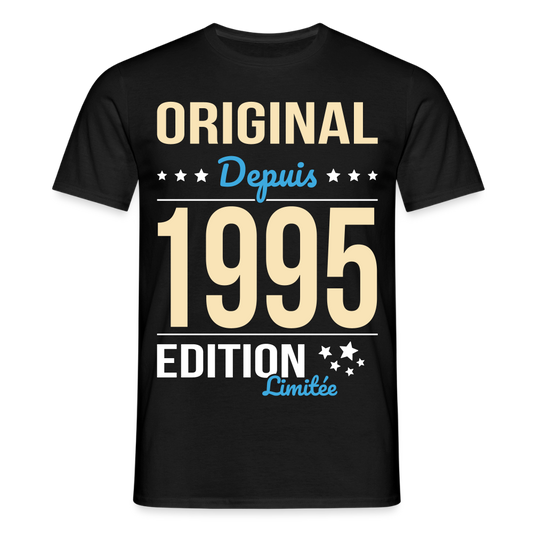 T-shirt Homme - Anniversaire 30 Ans - Original depuis 1995 - noir