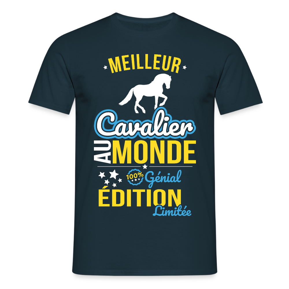 T-shirt Homme - Meilleur Cavalier au monde - 100% génial - marine