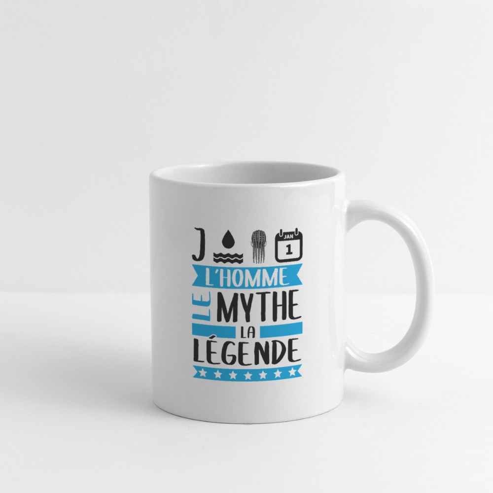 Mug blanc Jonathan rébus – L’homme, le mythe, la légende - blanc