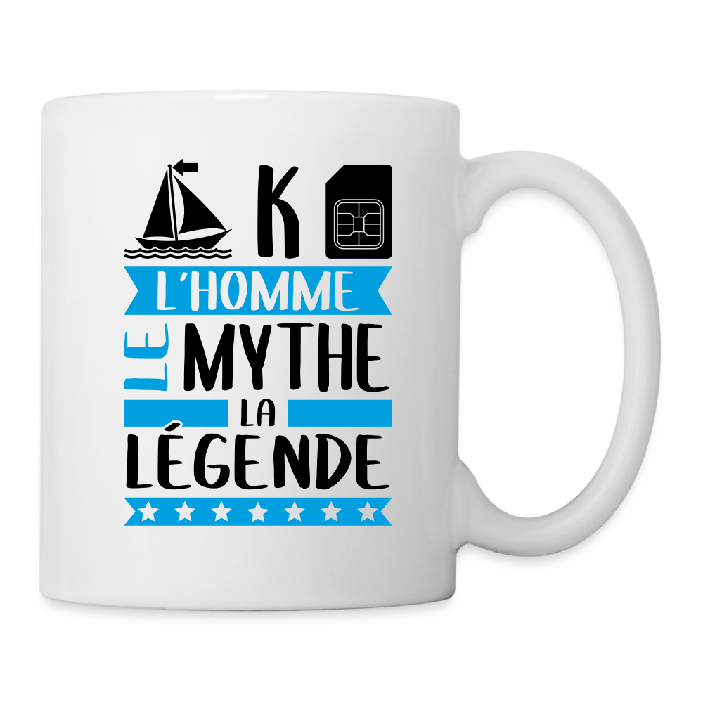 Mug blanc Maxime rébus – L’homme, le mythe, la légende - blanc