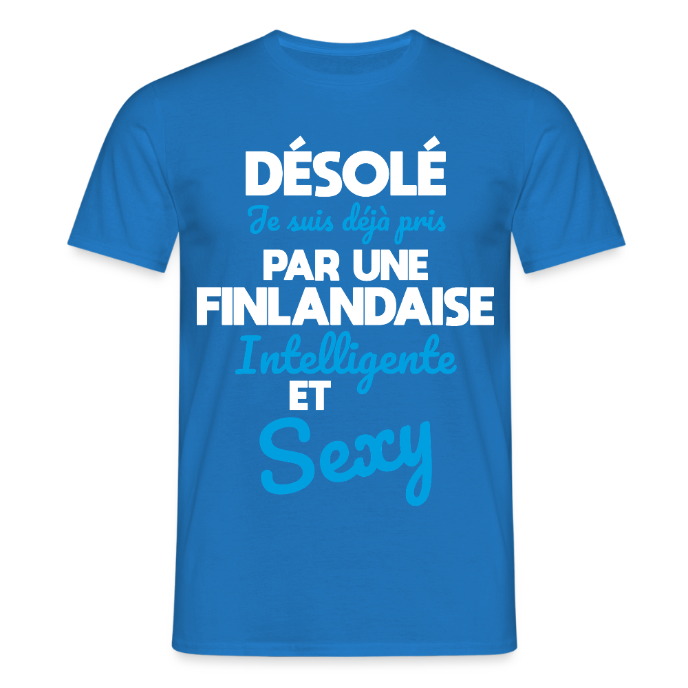 T-shirt Homme -  Je suis déjà pris par une Finlandaise intelligente et sexy - bleu royal