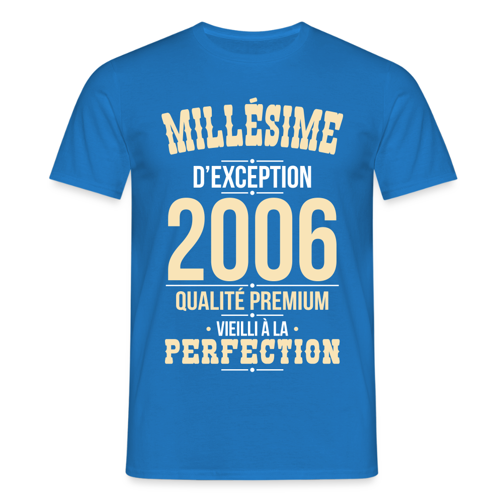 T-shirt Homme 20 Ans 2006 – Millésime d’Exception - bleu royal