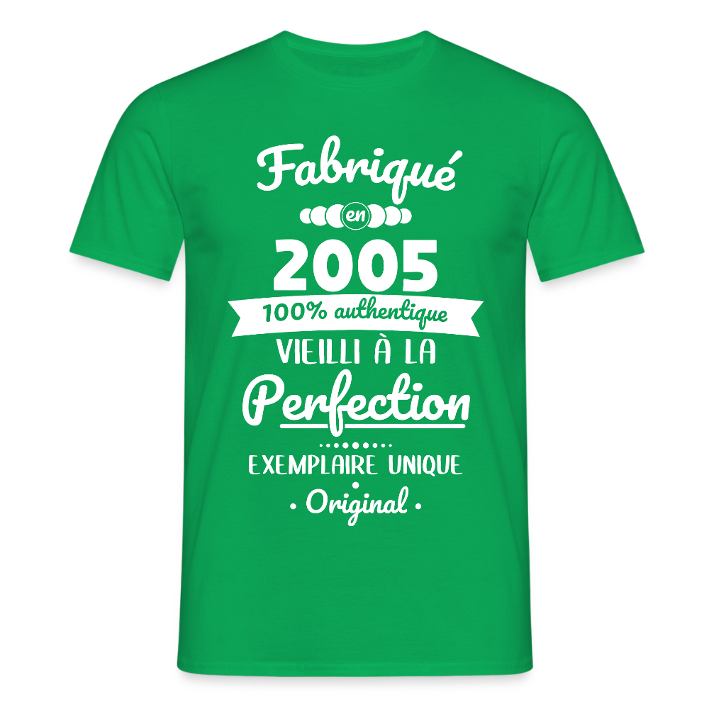 T-shirt Homme - Anniversaire 20 Ans - Fabriqué en 2005 - vert