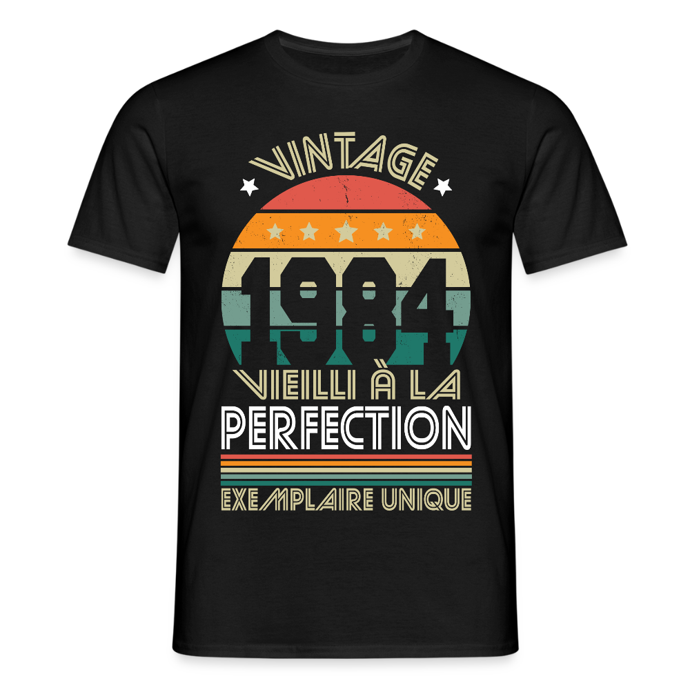 T-shirt Homme - Anniversaire 41 Ans - Vintage 1984 - noir