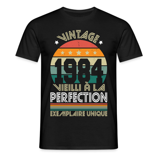 T-shirt Homme - Anniversaire 41 Ans - Vintage 1984 - noir