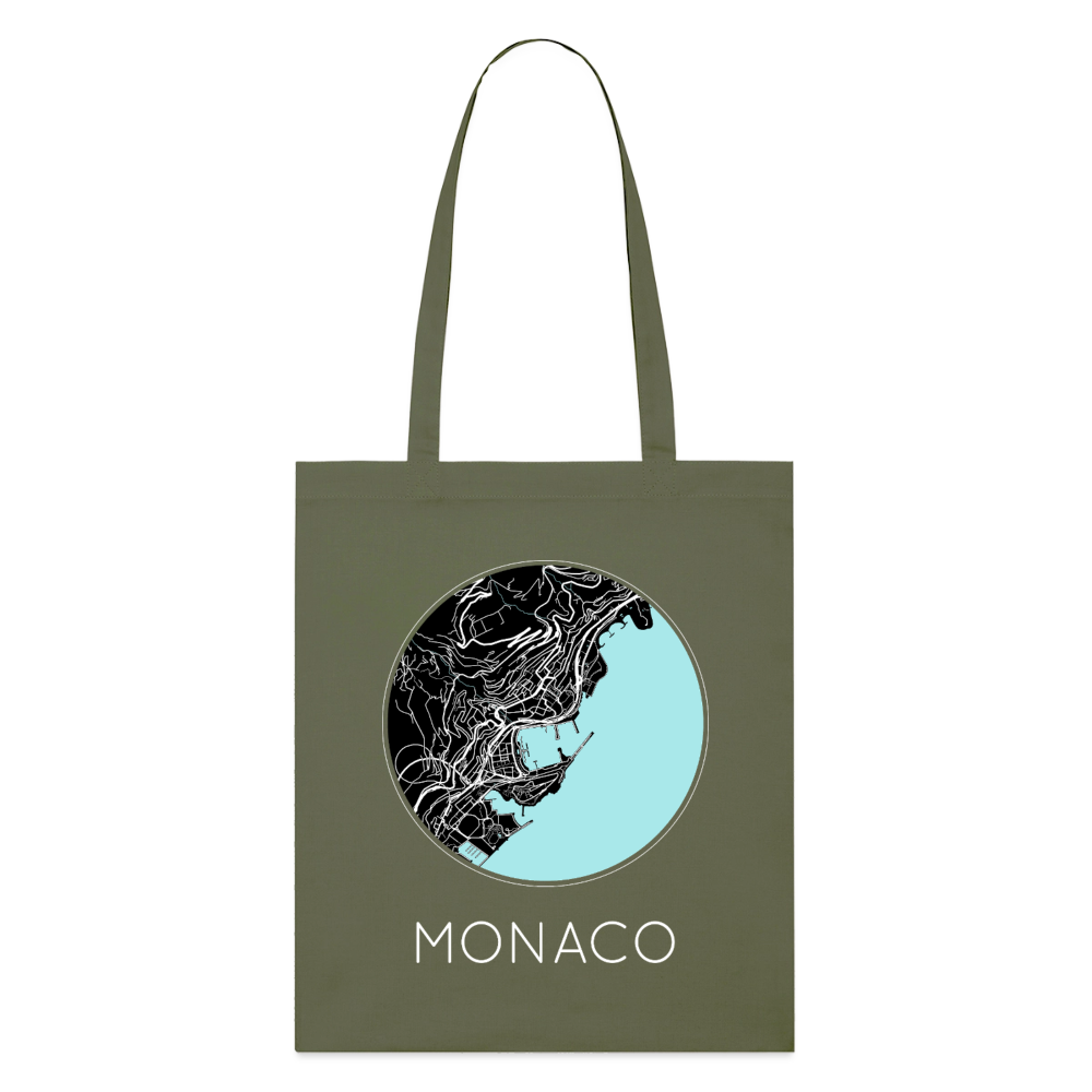 Tote Bag Monaco Bio – Plan de Monaco - kaki