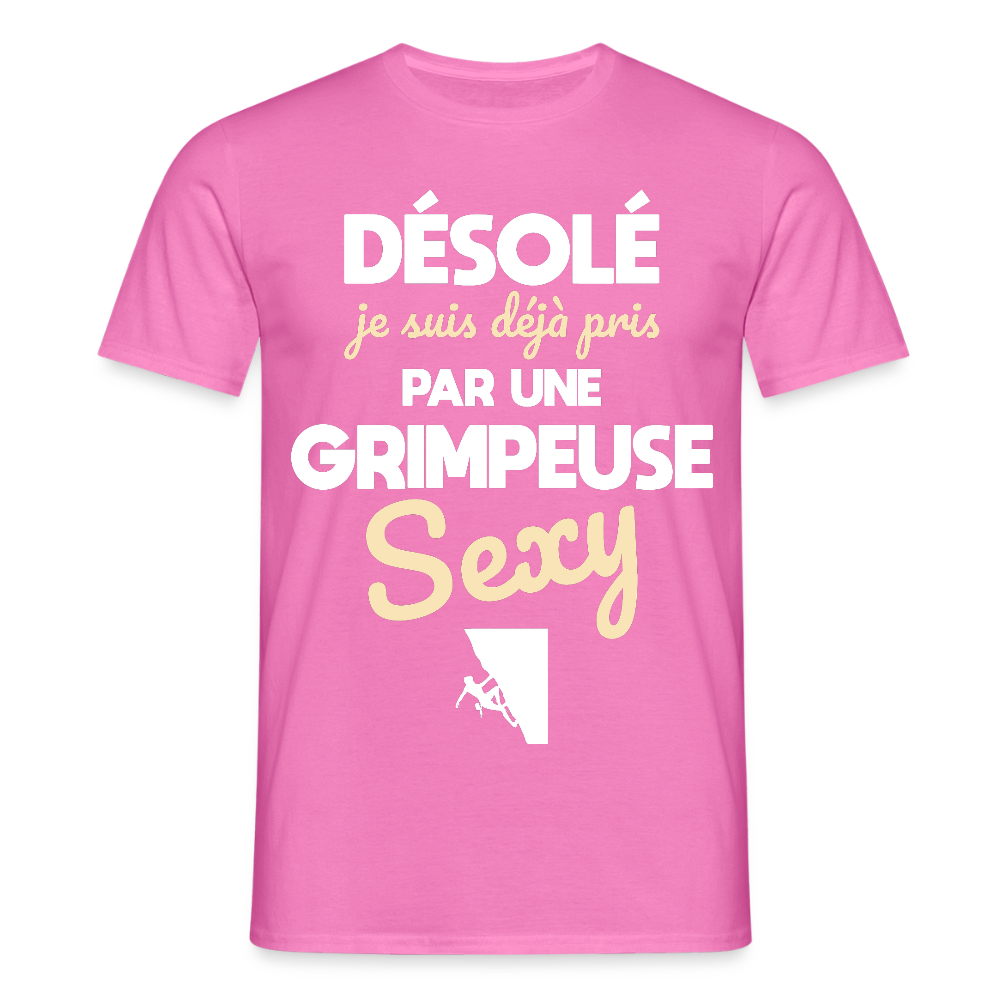 T-shirt Homme - Je suis pris par une grimpeuse sexy - rose