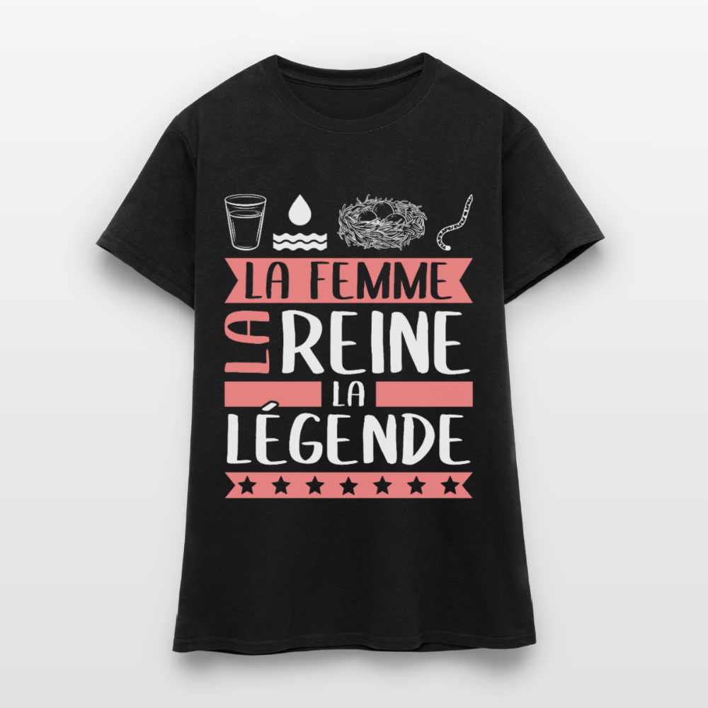T-shirt femme Véronique rébus – La femme, la reine, la légende - noir