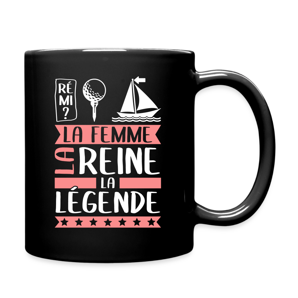 Mug uni Fatima rébus – La femme, la reine, la légende - noir