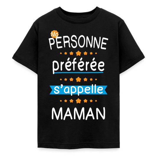 T-shirt ado - Personne préférée Maman - noir