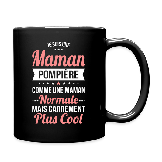 Mug uni - Maman pompière plus cool - noir