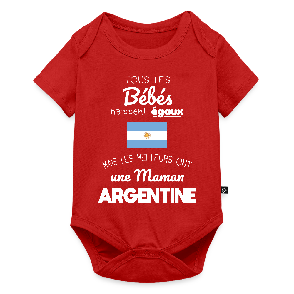 Body Bébé bio manches courtes - Les Meilleurs Ont Une Maman Argentine - rouge