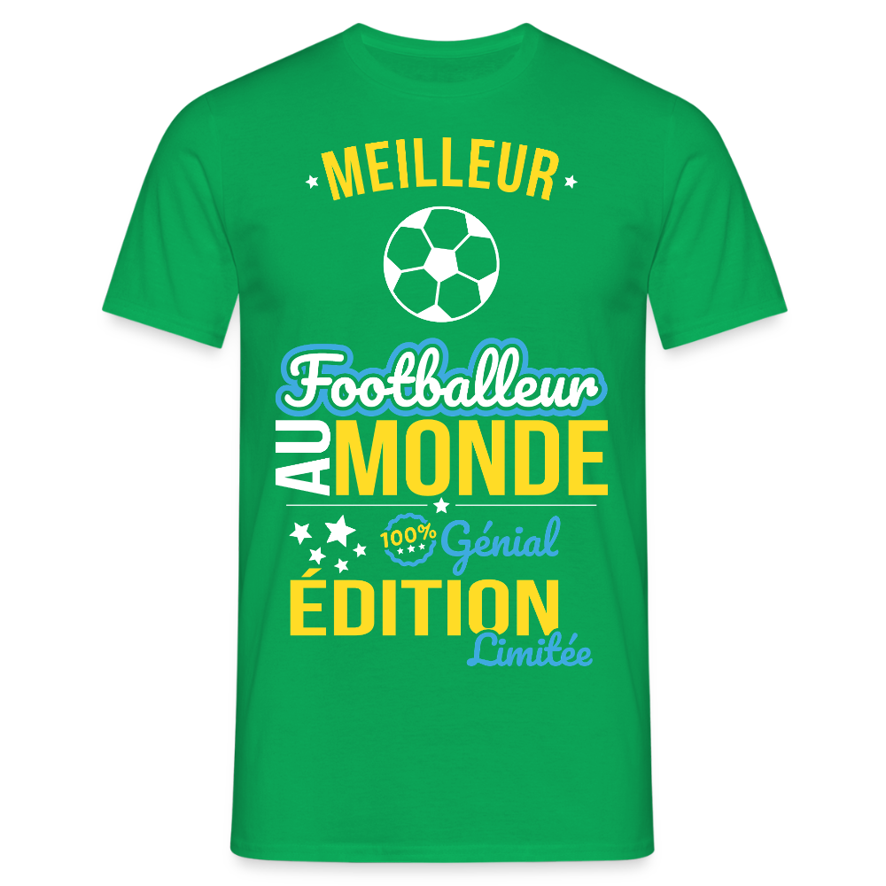 T-shirt Homme - Meilleur Footballeur au monde - 100% génial - vert