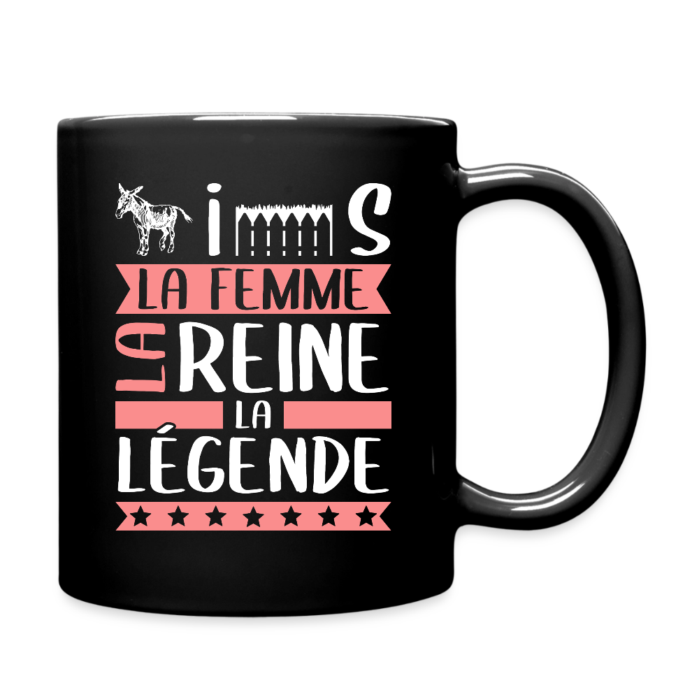 Mug uni Agnès rébus – La femme, la reine, la légende - noir