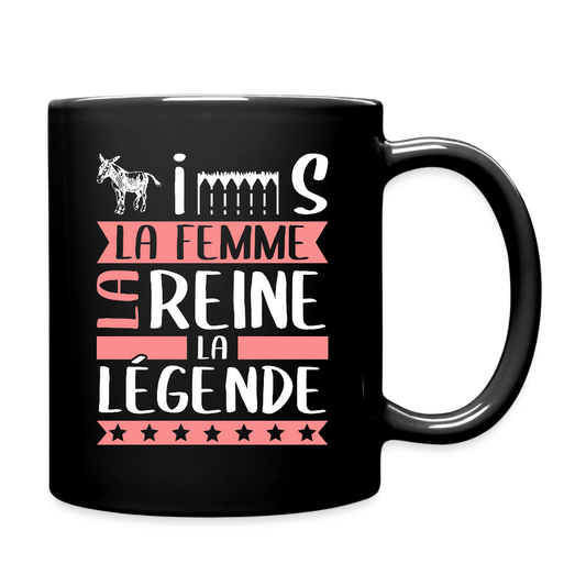 Mug uni Agnès rébus – La femme, la reine, la légende - noir