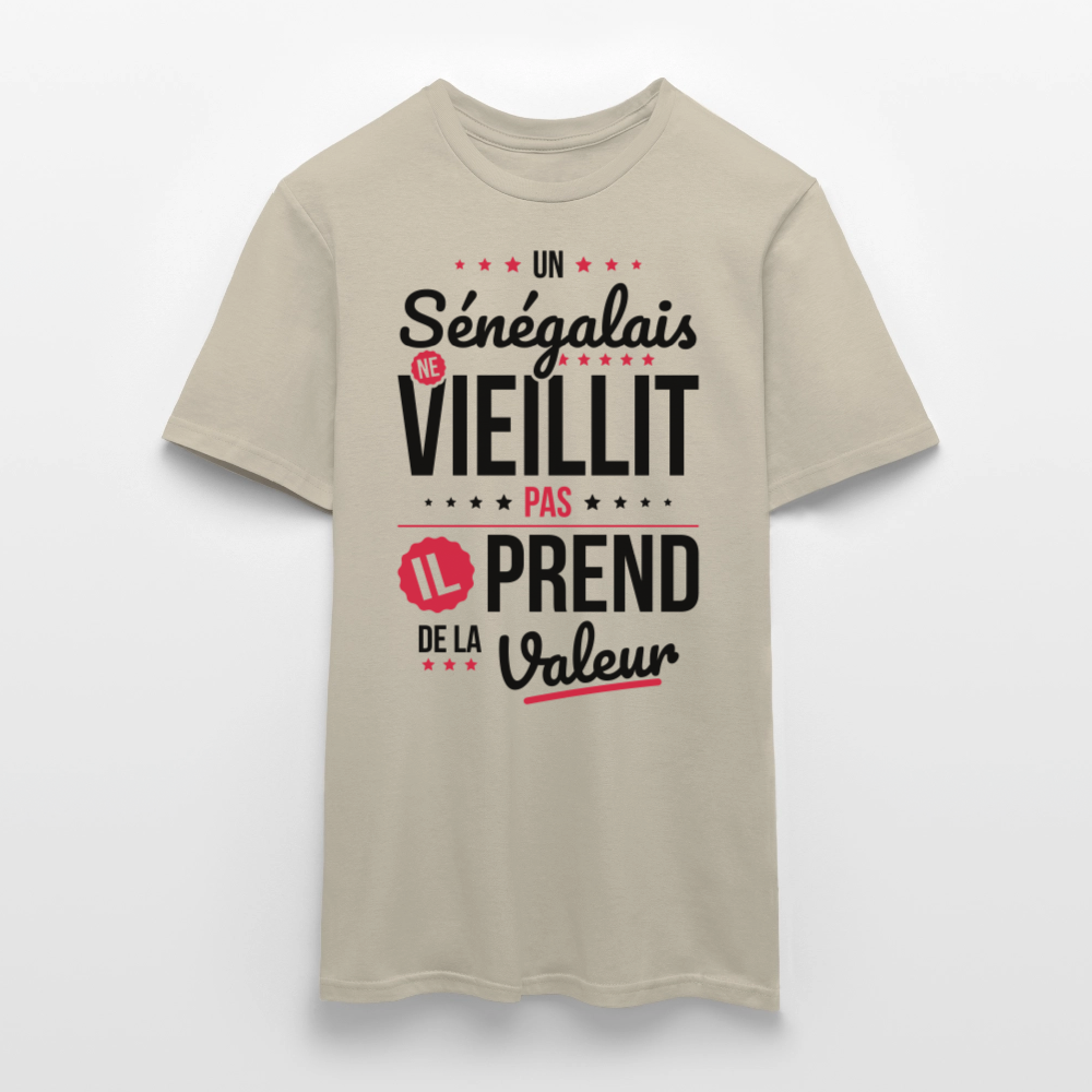 T-shirt Homme - Un Sénégalais ne vieillit pas - beige sable