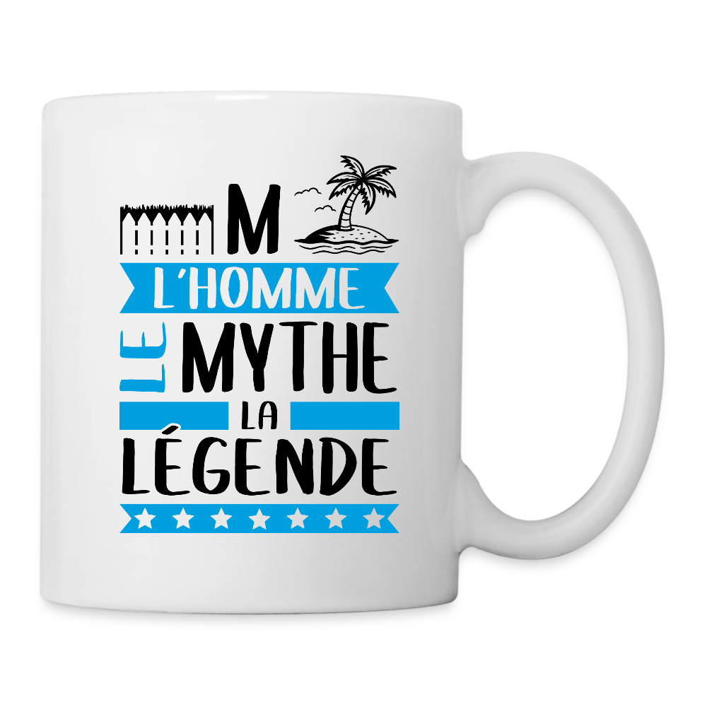Mug blanc Emile rébus – L’homme, le mythe, la légende - blanc