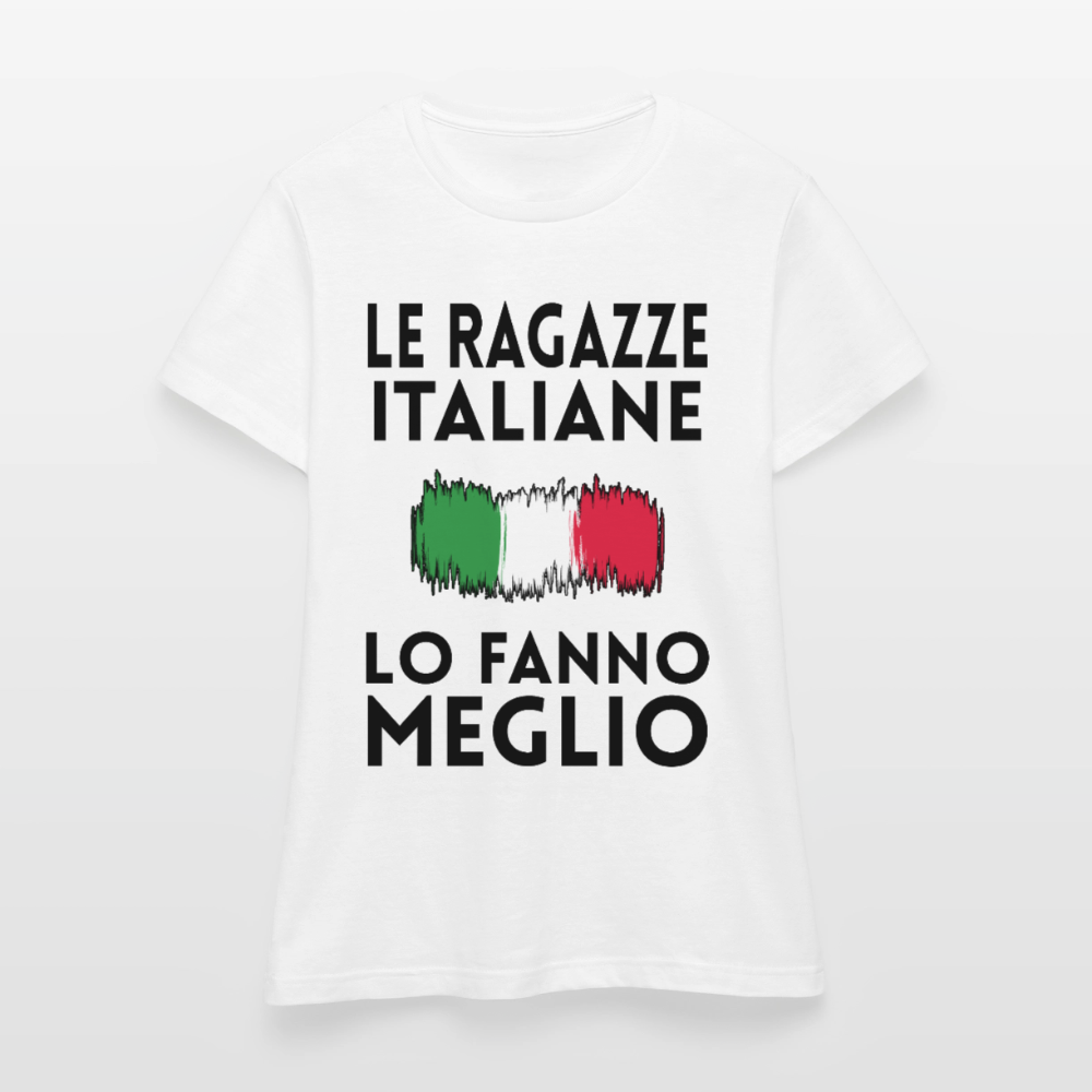 T-shirt femme coloris clair - Le ragazze italiane lo fanno meglio - blanc