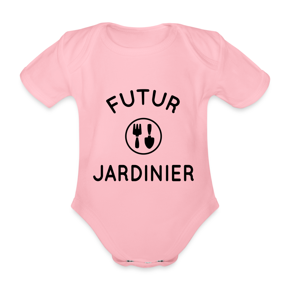 Body Bébé bio manches courtes - Futur jardinier - rose clair