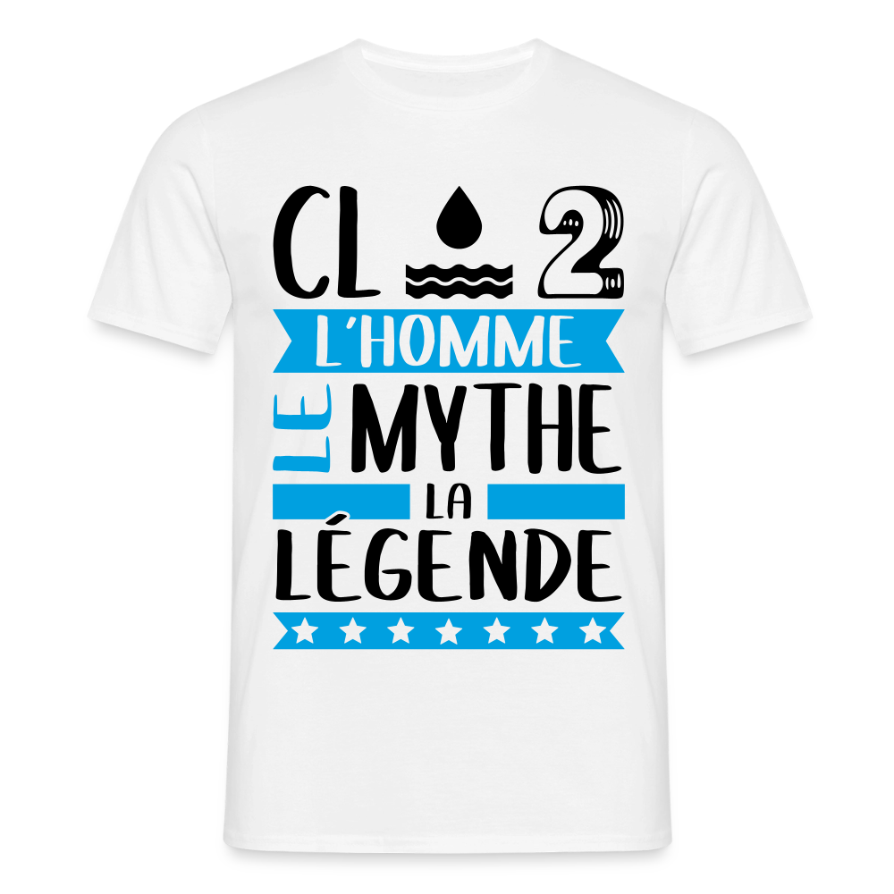 T-shirt homme coloris clair Claude rébus – L’homme, le mythe, la légende - blanc