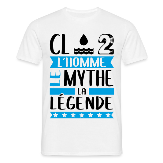 T-shirt homme coloris clair Claude rébus – L’homme, le mythe, la légende - blanc