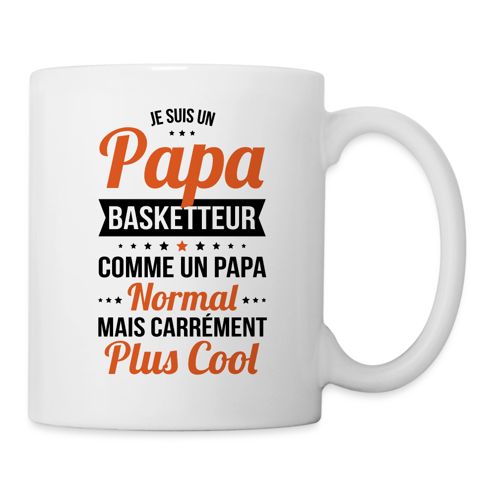 Mug blanc - Papa basketteur plus cool - blanc