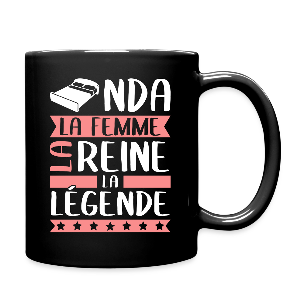 Mug uni Linda rébus – La femme, la reine, la légende - noir