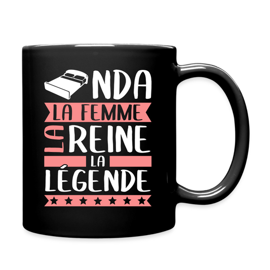 Mug uni Linda rébus – La femme, la reine, la légende - noir