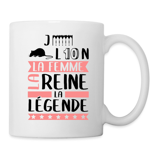Mug blanc Géraldine rébus – La femme, la reine, la légende - blanc