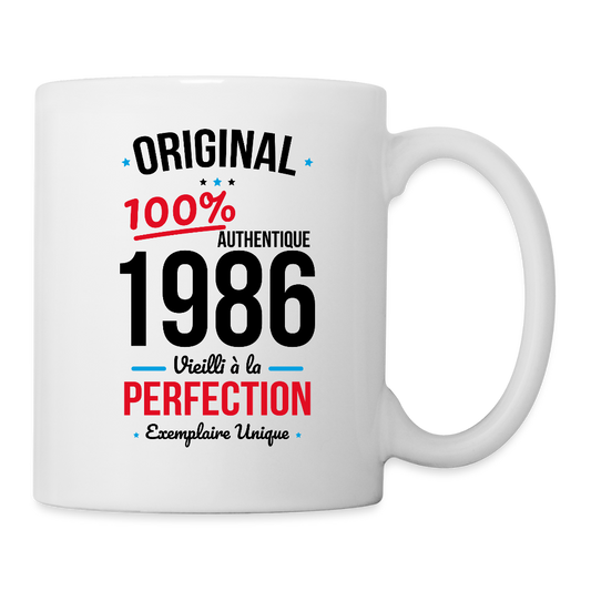 Mug blanc anniversaire 40 ans Homme – Original 1986 Authentique - blanc