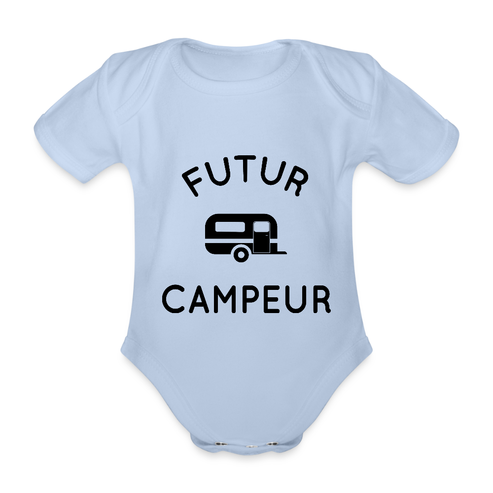 Body Bébé bio manches courtes - Futur campeur - ciel
