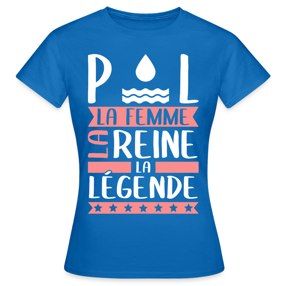 T-shirt femme Paule rébus – La femme, la reine, la légende - bleu royal