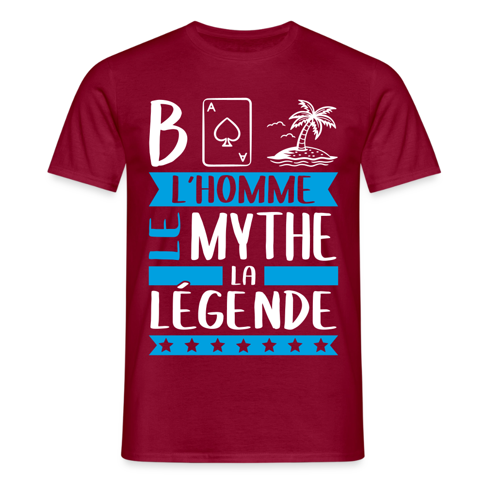 T-shirt homme Basile rébus – L’homme, le mythe, la légende - rouge brique