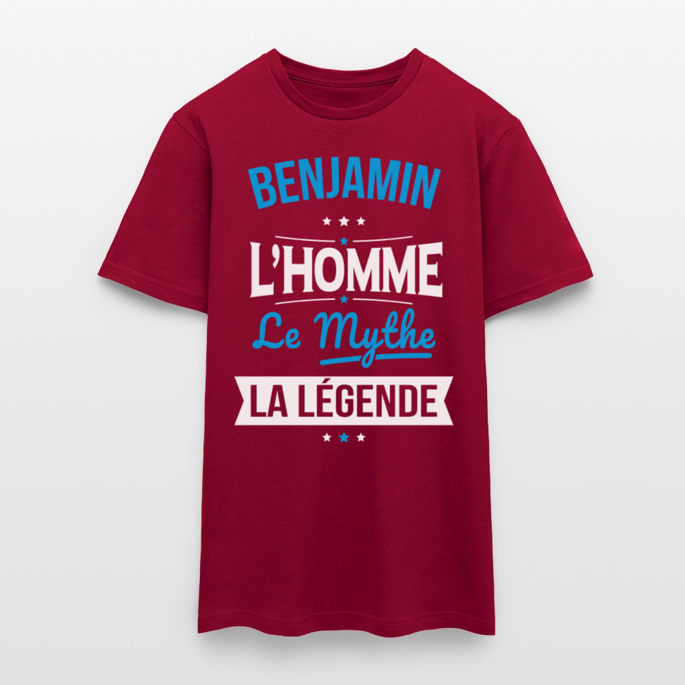 T-shirt Homme - Benjamin - l'Homme - le Mythe - la Légende - rouge brique