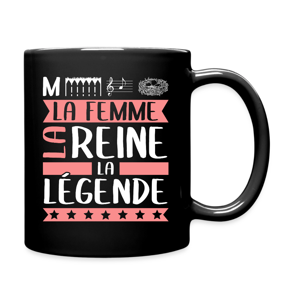 Mug uni Mélanie rébus – La femme, la reine, la légende - noir