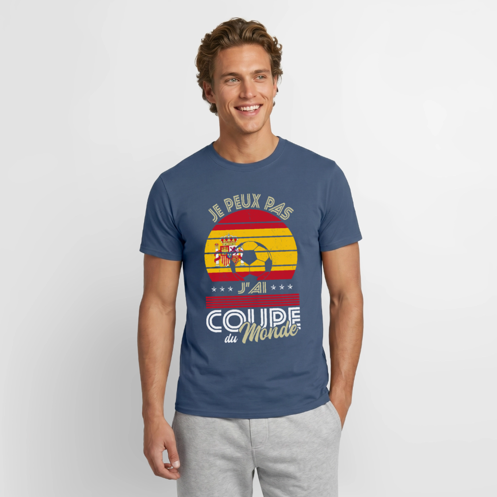 T-shirt Homme - Je peux pas j'ai Coupe du Monde - Espagne - denim foncé