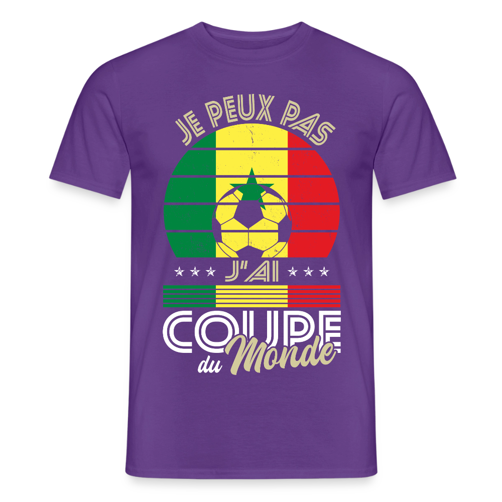 T-shirt Homme - Je peux pas j'ai Coupe du Monde - Sénégal - violet