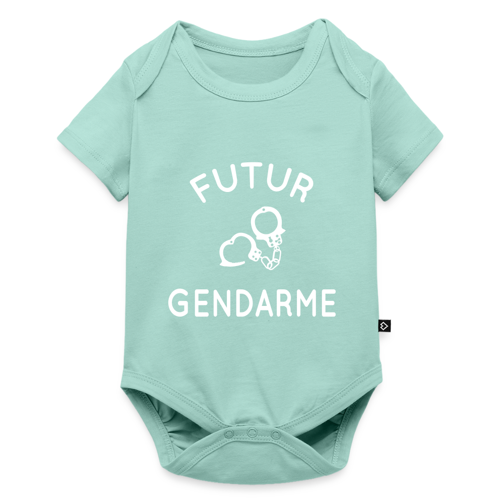 Body Bébé bio manches courtes - Futur gendarme - menthe 