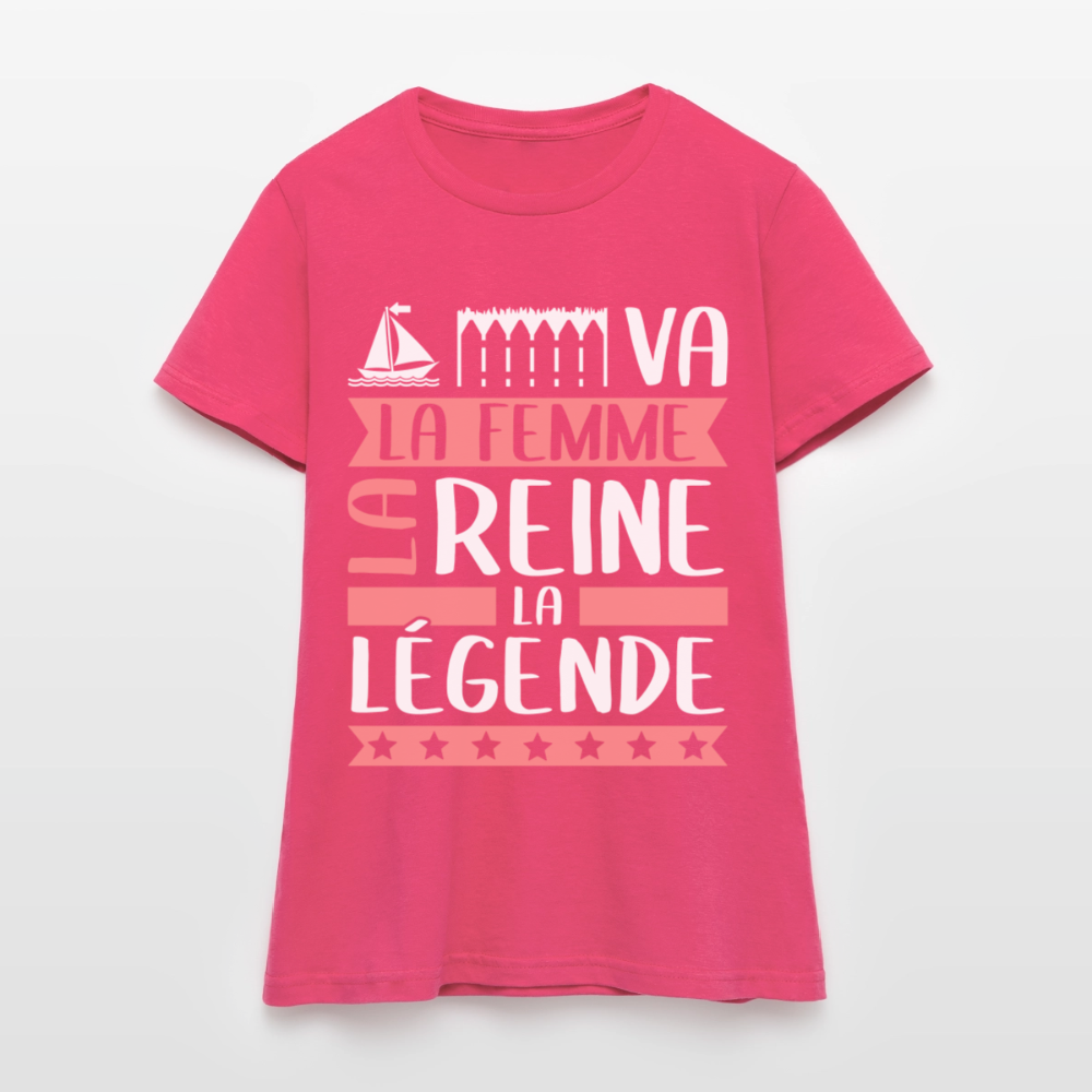 T-shirt femme Maëva rébus – La femme, la reine, la légende - rose azalée