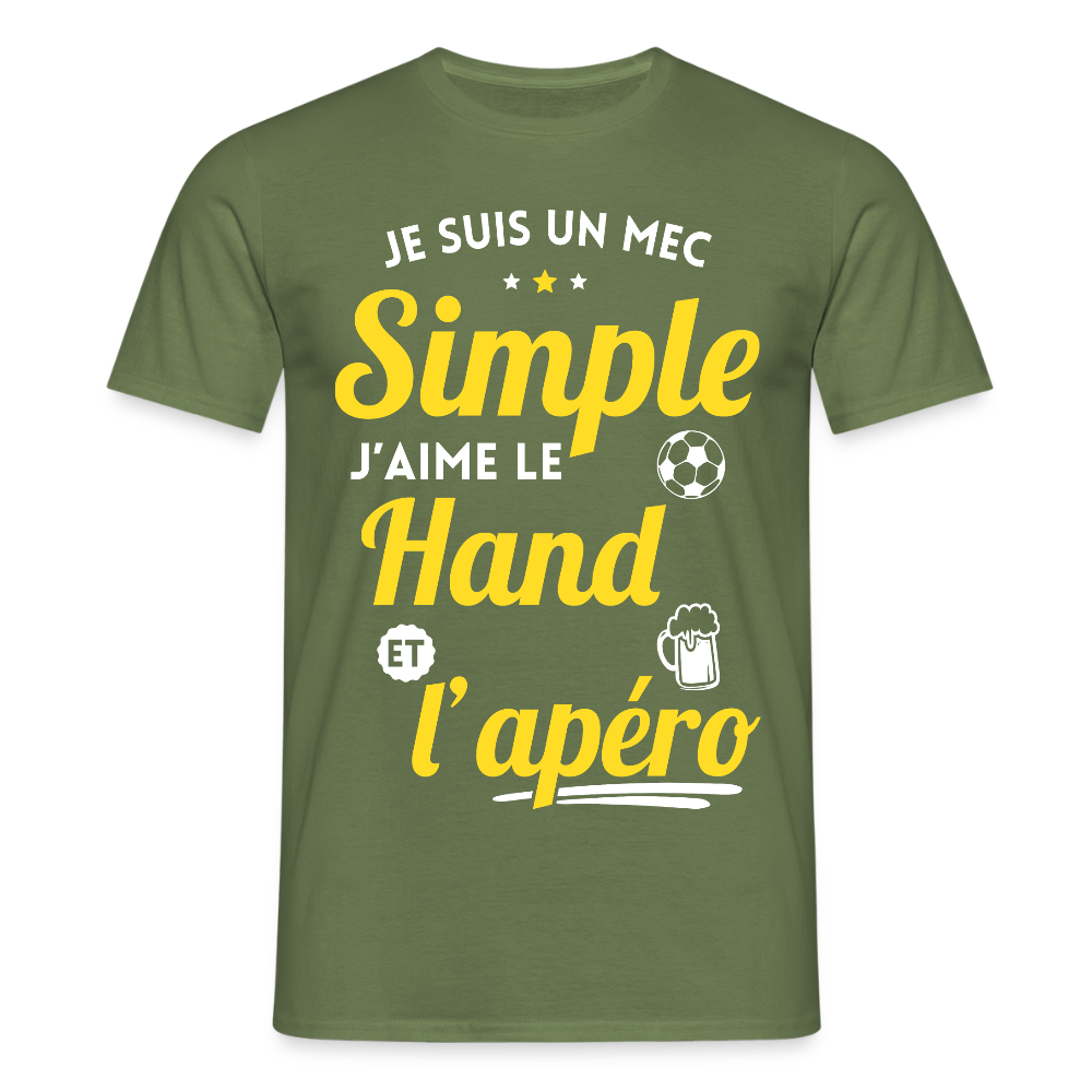 T-shirt Homme - J'aime le hand et l'apéro - vert militaire