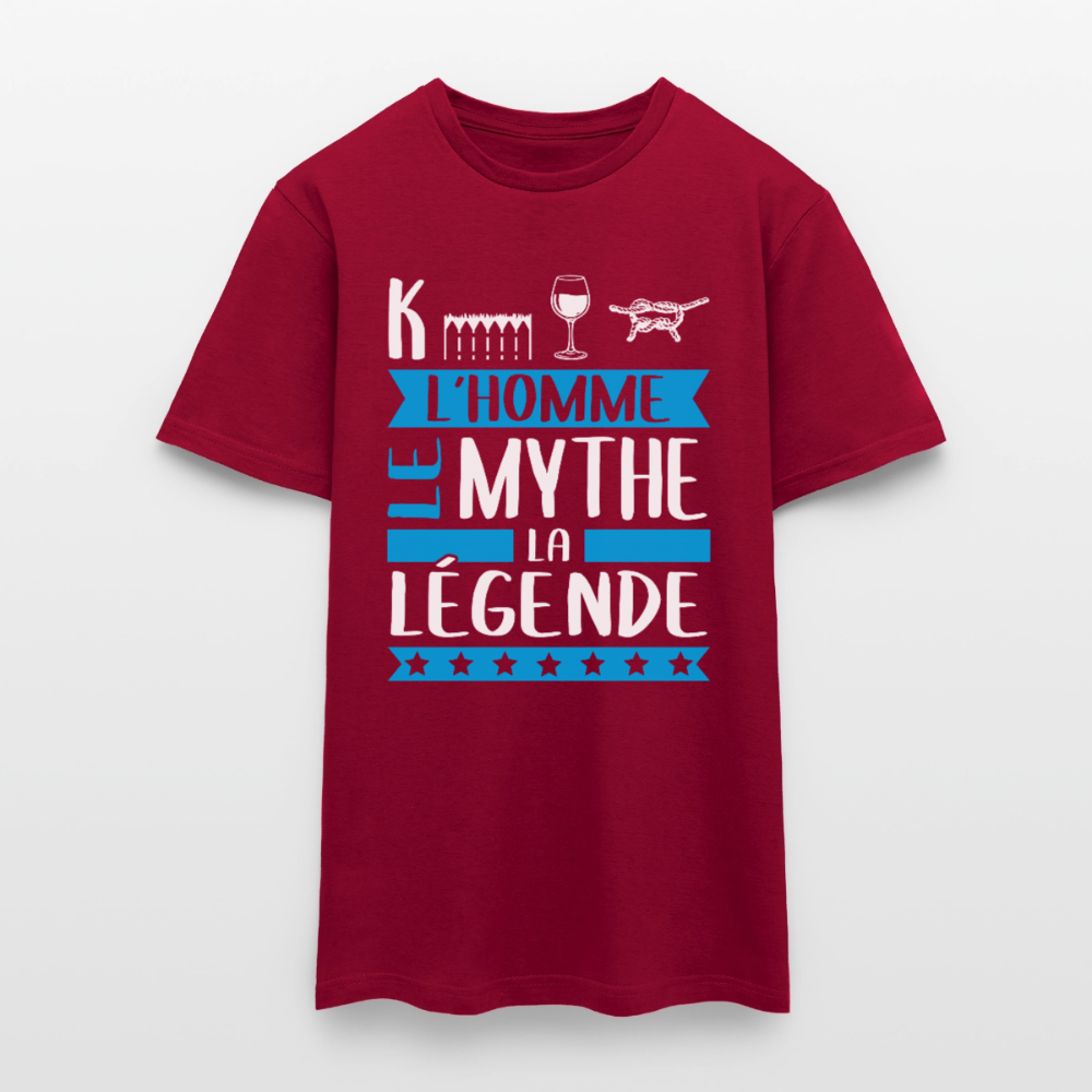 T-shirt homme Kévin rébus – L’homme, le mythe, la légende - rouge brique