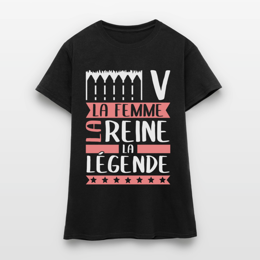 T-shirt femme Eve rébus – La femme, la reine, la légende - noir