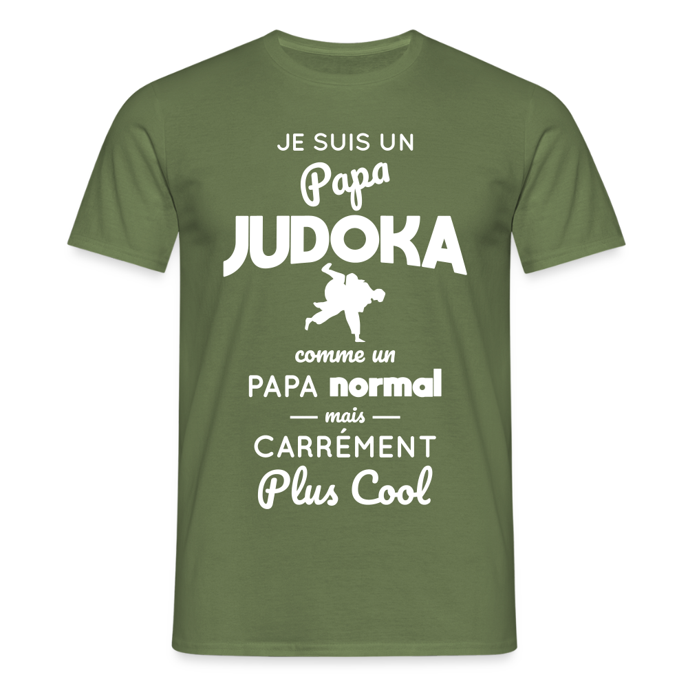 T-shirt Homme - Papa judoka plus cool - vert militaire